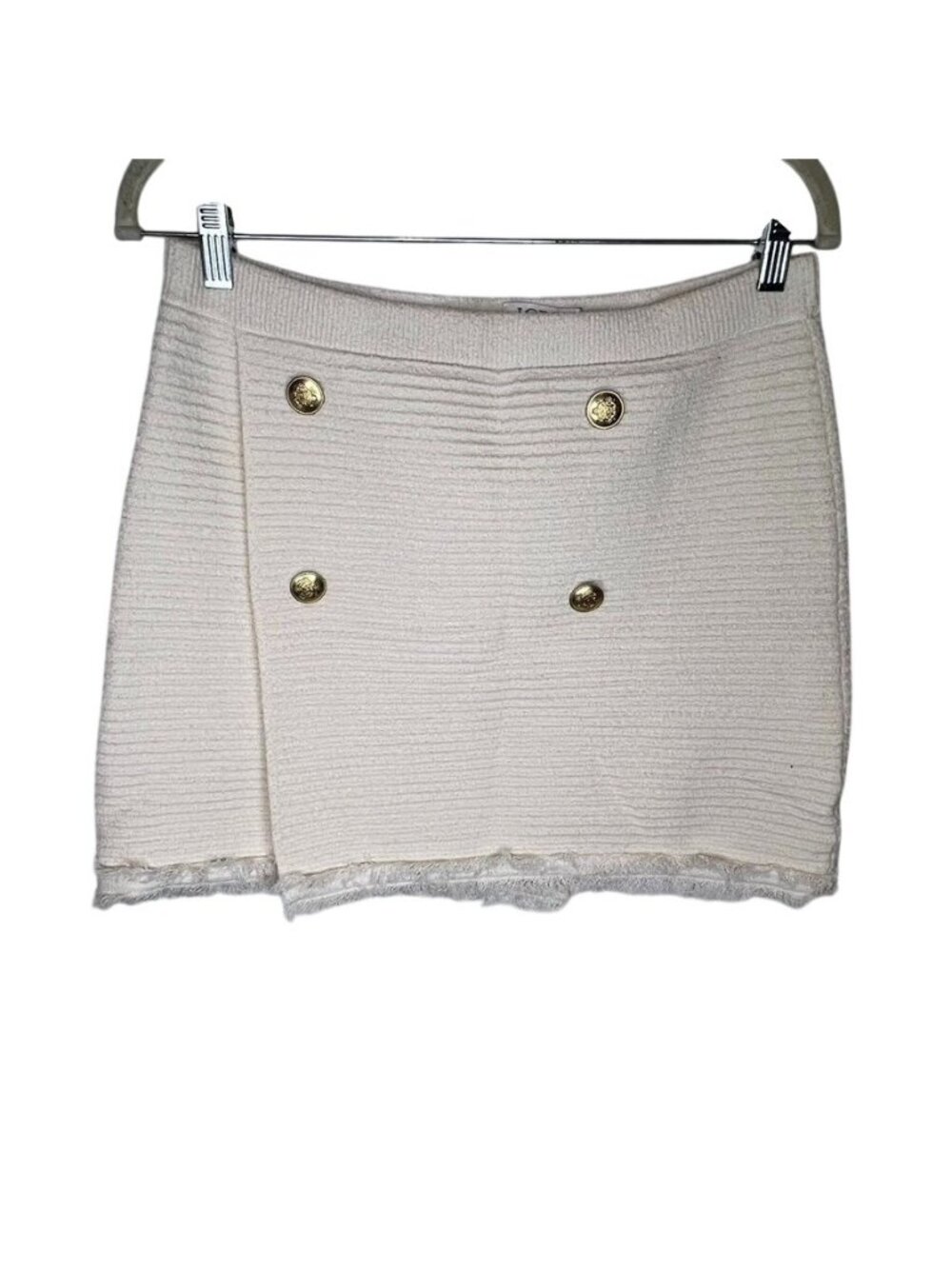 J.Crew Womens Faux-Wrap Sweater Skirt Bouclé Cream Size M NWT